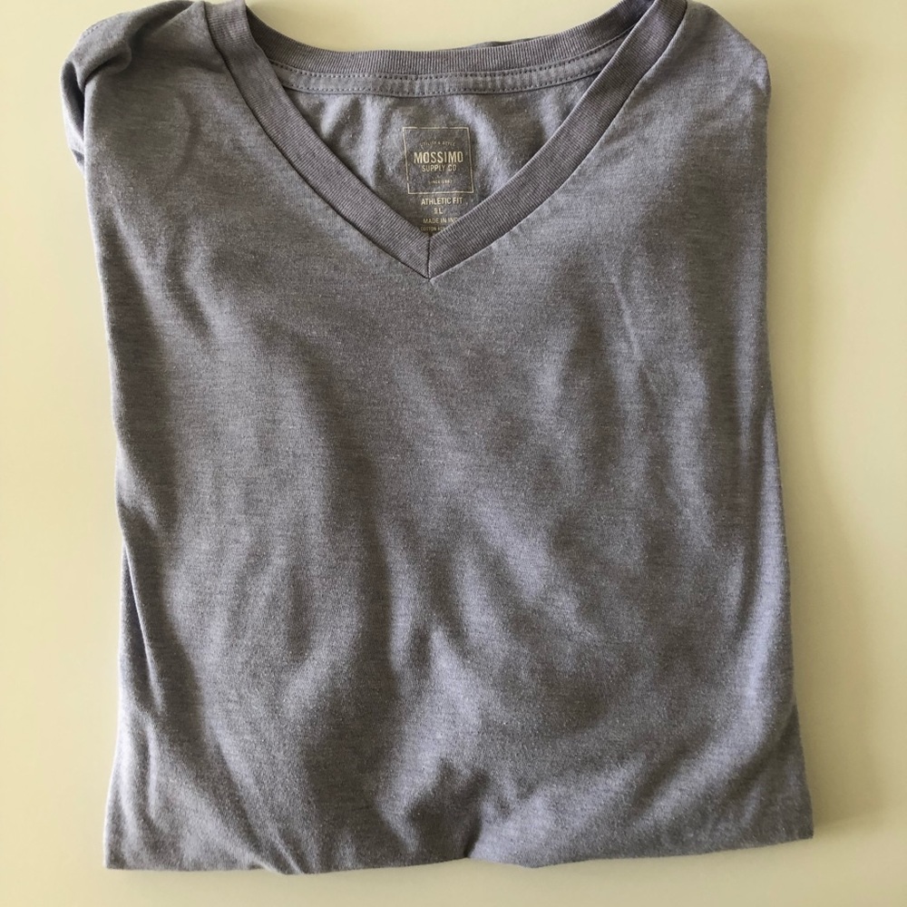 Men’s light purple, blue, red, green tee shirts